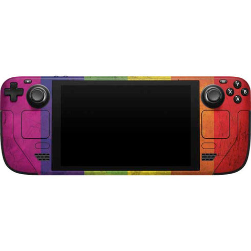 Distressed Rainbow Flag Steam Deck Handheld Gaming Computer Skin
